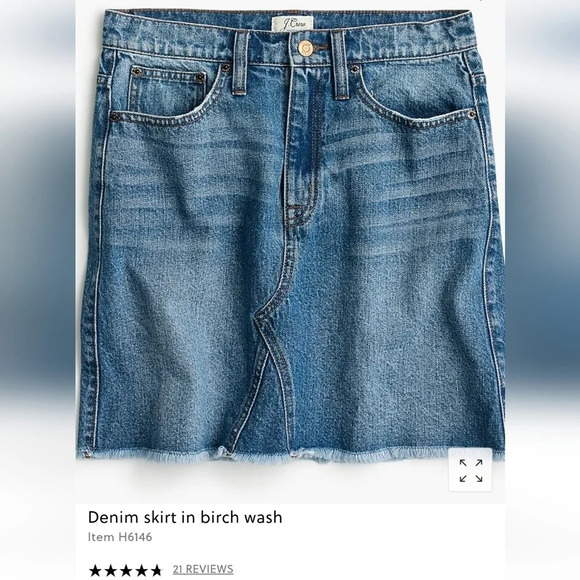 J. Crew Denim Mini Skirt in Birch Wash  with Frayed Hem Size 28 or 6 - Picture 9 of 16